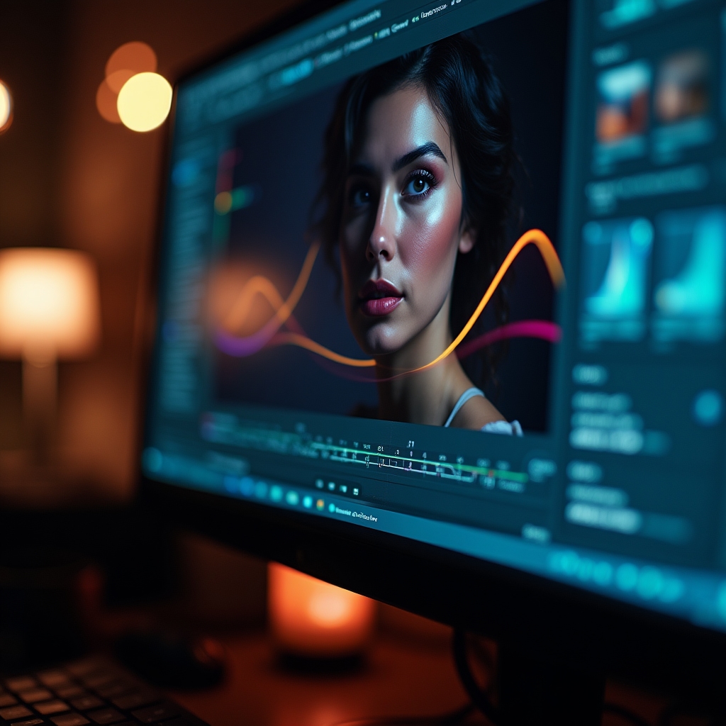 Pannello delle curve di colore aperto in un software di editing professionale con regolazioni precise